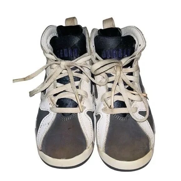 Nike Air Jordan 7 Retro Boys 11c Flint White Varsity Purple Grey DJ2778-100 - Picture 3 of 6